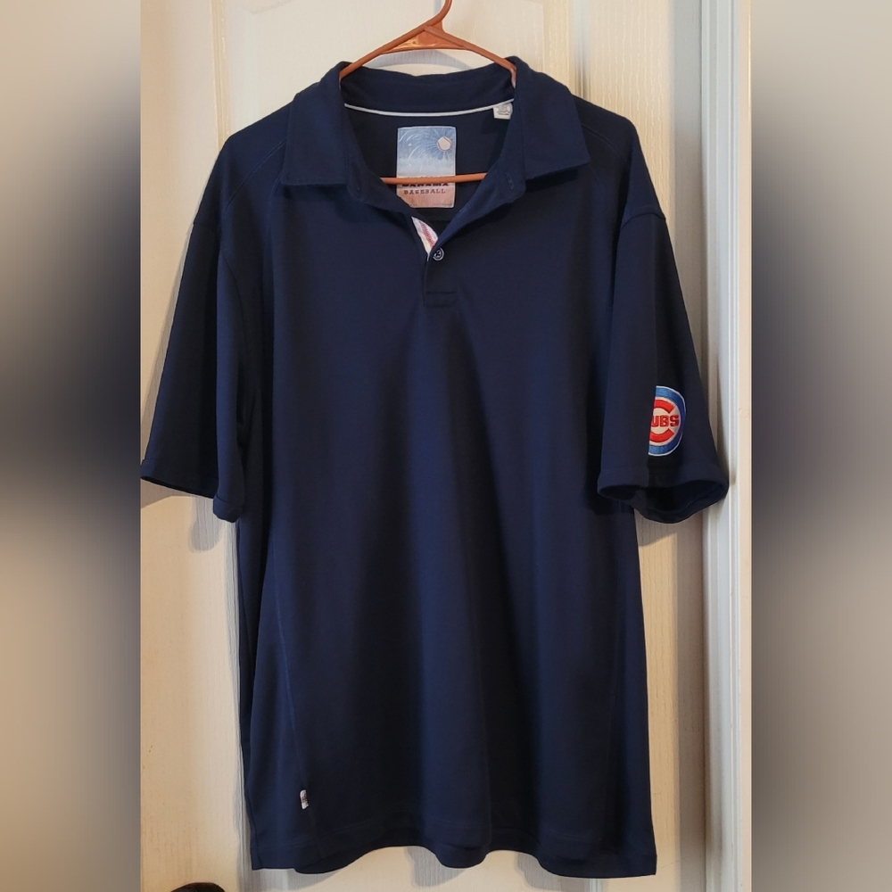 Tommy Bahama Baseball Navy Short-Sleeve Polo Shirt with Cubs Patch